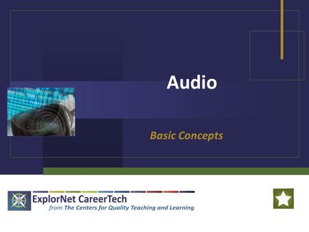 Audio Basic Concepts. Audio in Multimedia Digital Audio: Sound that has been captured or created electronically by a computer In a multimedia production,