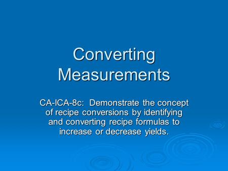 Converting Measurements