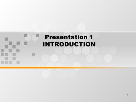 1 Presentation 1 INTRODUCTION. 2 Learning Outcomes By the end of this meeting, student will be expected to be able to : explaining regarding genesis and.
