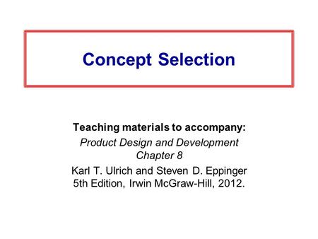 Teaching materials to accompany: