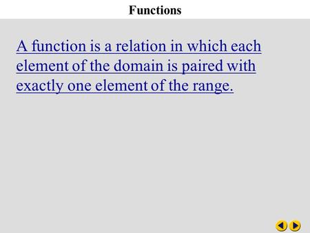 Algebra 4-6 Functions Functions