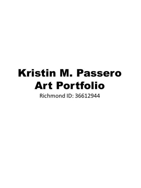 Kristin M. Passero Art Portfolio Richmond ID: 36612944.