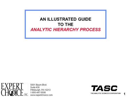 ANALYTIC HIERARCHY PROCESS