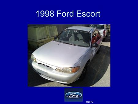 M&B TM 1998 Ford Escort. Ford ECT ECT KOEO ECT Disconnected ECT Voltage= 4.75V ECT Temperature= 61F.