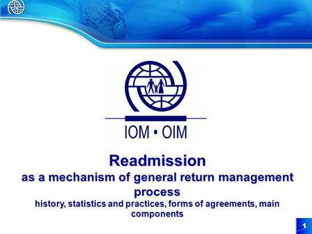 1 Readmission as a mechanism of general return management process history, statistics and practices, forms of agreements, main components.