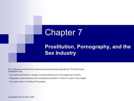 Prostitution, Pornography, and the Sex Industry