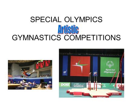 SPECIAL OLYMPICS GYMNASTICS COMPETITIONS. Gymnastics Committee Over a year before the games the committee is often formed. Members meet with each other.