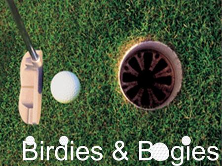 Birdies & Bogies HOW TO PLAY: Create a team of 4 players. For each question, each team member will be required to work out the answer. After a few moments,