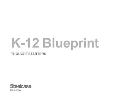 K-12 Blueprint THOUGHT STARTERS. Table of Contents Node Classroom Verb Classrooms media:scape Classroom Blended Learning Classroom Tiered Classroom Analog.