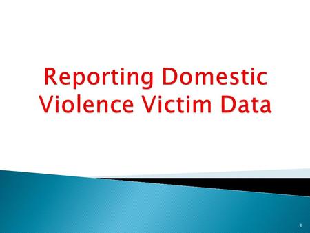 1.  Reviews the type of information reported on the Domestic Violence Victim Data table  Clarify what qualifies as a domestic relationship  Reviews.