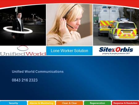 Lone Worker Solution Unified World Communications 0843 216 2323.