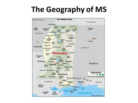 The Geography of MS. Just the Facts: 1.The state of Mississippi takes its name from the Mississippi River, which is named from Native American words that.