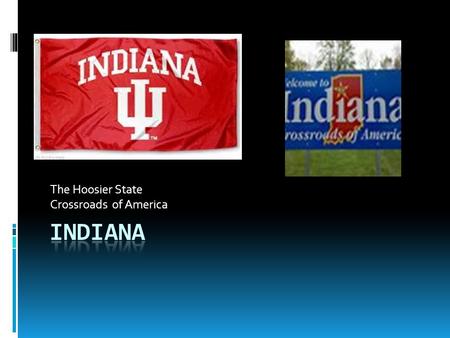 The Hoosier State Crossroads of America. HISTORY  Statehood: December  11, 1816  Indiana Flag: blue and gold with 19 stars  Seal : buffalo.