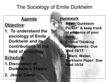 The Sociology of Emile Durkheim