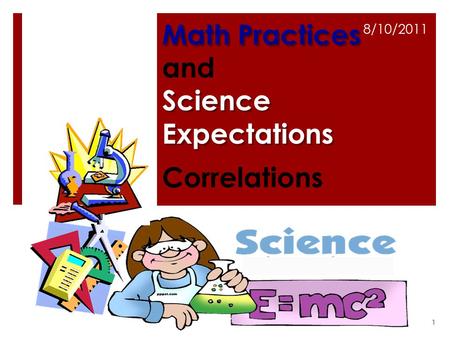 Math Practices Science Expectations Math Practices and Science Expectations Correlations 8/10/2011 1.