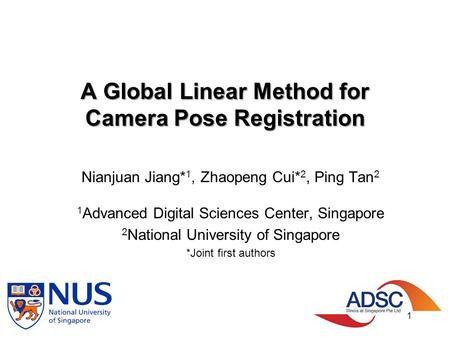 A Global Linear Method for Camera Pose Registration