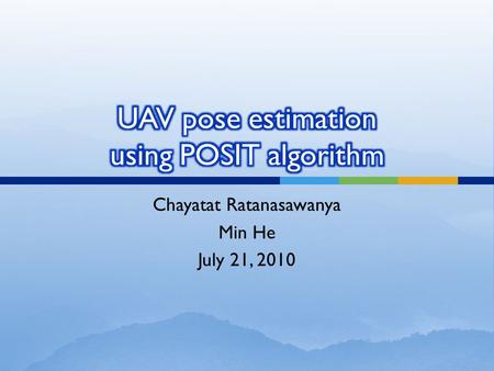 UAV pose estimation using POSIT algorithm