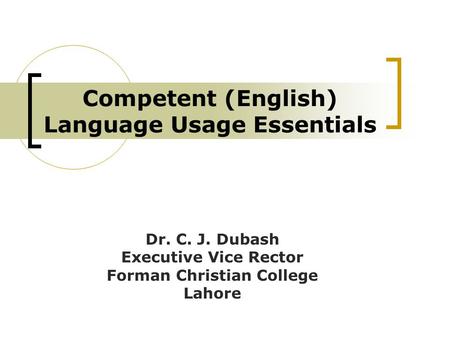 Competent (English) Language Usage Essentials