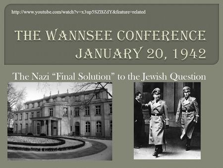 The Nazi “Final Solution” to the Jewish Question