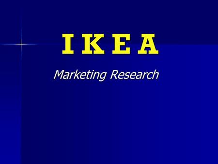 I K E A Marketing Research. IKEA – The Basics Founded - 1943 in Smaland, Sweden By Ingrav Kamprad Founded - 1943 in Smaland, Sweden By Ingrav Kamprad.