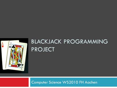 Blackjack Programming Project