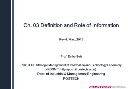 Ch. 03 Definition and Role of Information