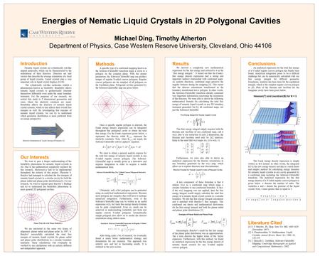 Introduction Nematic liquid crystals are cylindrically rod-like shaped molecules, which can be characterized by the orientations of their directors. Directors.