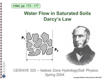 Water Flow in Saturated Soils Darcy’s Law