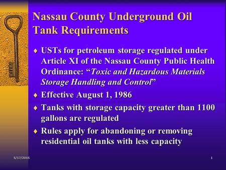 Nassau County Underground Oil Tank Requirements