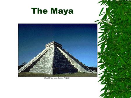The Maya. Classic Period Either 250 BC to 950 AD Or 10 AD to 1190 AD.