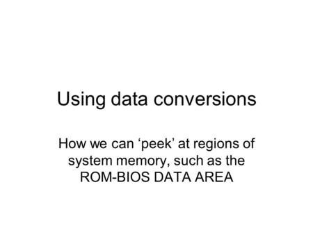 Using data conversions