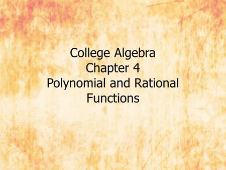 Polynomial and Rational
