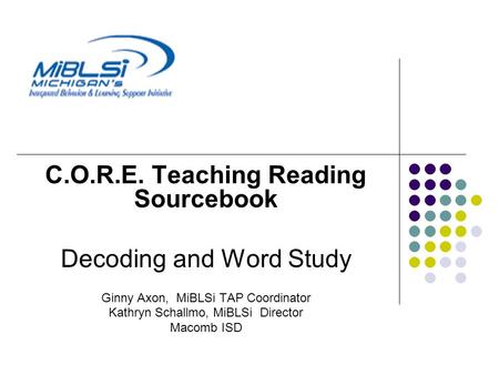 C.O.R.E. Teaching Reading Sourcebook