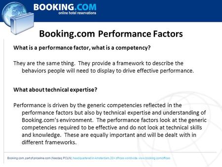 Booking.com Performance Factors