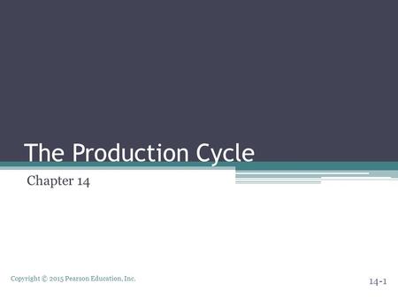 The Production Cycle Chapter 14.