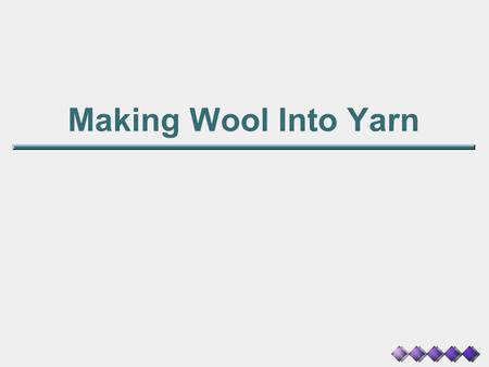 Making Wool Into Yarn.