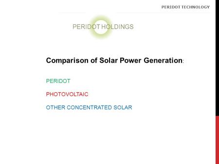 Comparison of Solar Power Generation:
