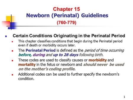Chapter 15 Newborn (Perinatal) Guidelines ( )