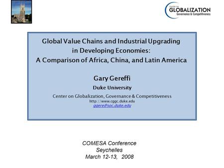 Center on Globalization, Governance & Competitiveness