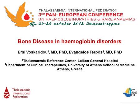 Bone Disease in haemoglobin disorders