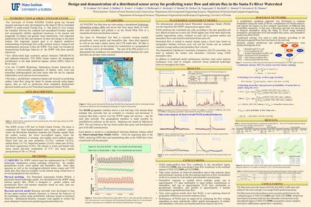 Design and demonstration of a distributed sensor array for predicting water flow and nitrate flux in the Santa Fe River Watershed W. Graham 1, M. Cohen.
