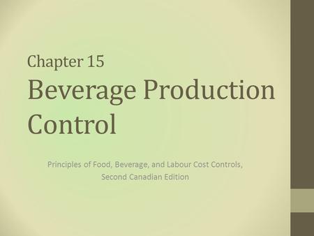 Chapter 15 Beverage Production Control