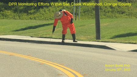 DPR Monitoring Efforts Within Salt Creek Watershed, Orange County Robert Budd, PhD January 20 th, 2015.