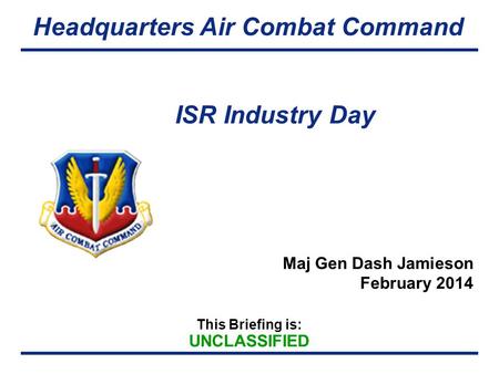 Maj Gen Dash Jamieson February 2014