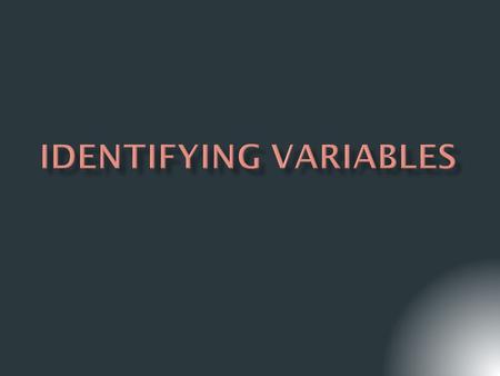 Identifying variables