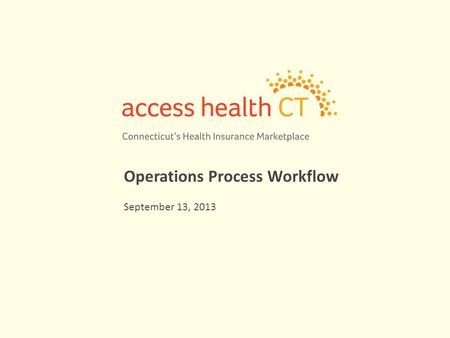 Operations Process Workflow September 13, 2013. 2 Streamlined Operations – No Wrong Door (MAGI Medicaid/CHIP/APTC/QHP) AHCT, DSS and other partners have.