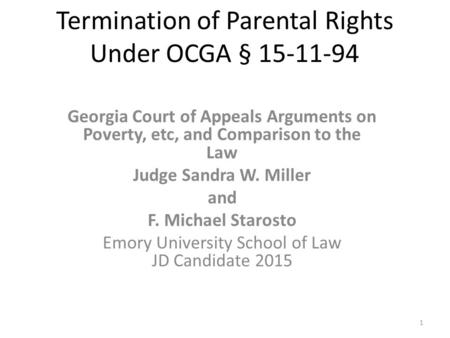 Termination of Parental Rights Under OCGA §