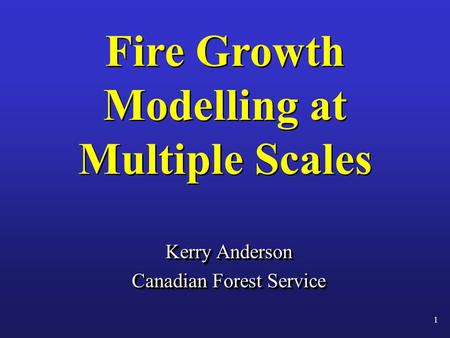 Fire Growth Modelling at Multiple Scales