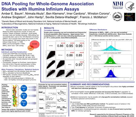 INTRODUCTION Genome-wide association studies are now feasible. Measuring allele frequencies of pools of cases and controls, instead of between individuals,