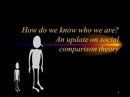 How do we know who we are? An update on social comparison theory